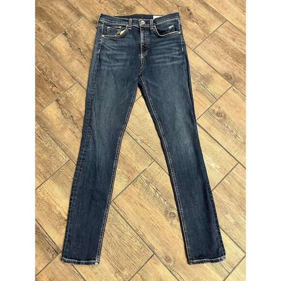 Rag & Bone High Rise Skinny Jeans Women's Size‎ 27 Blue Denim - Picture 1 of 6